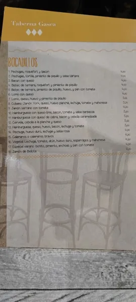 menu 2 of Taberna Gasca