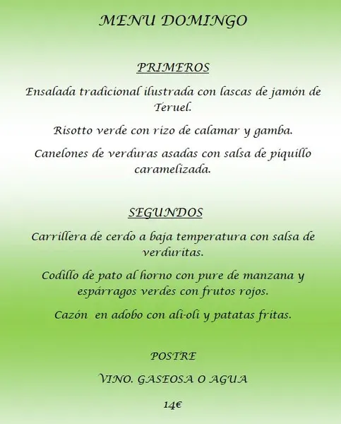 menu 0 of Vía Lactea