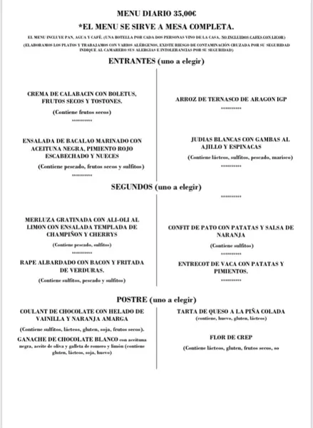 menu 2 of Restaurante Pinocho