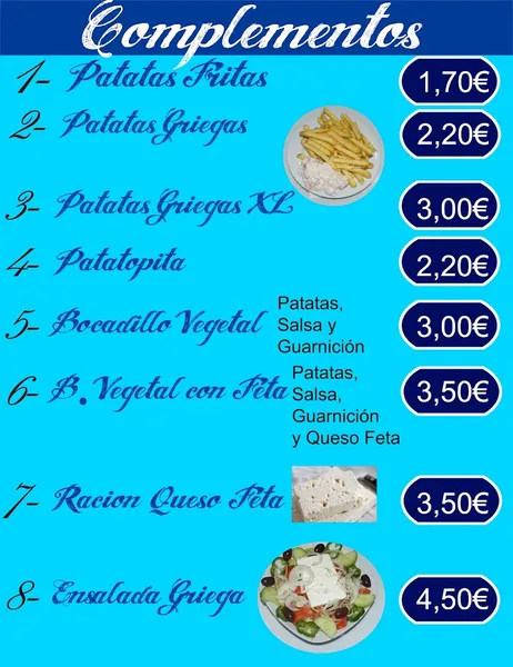 menu 2 of Giros Griego Paseo Calanda
