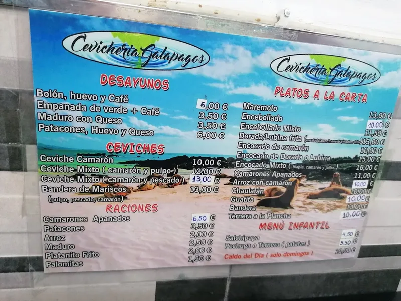 menu 0 of Cevichería Galápagos
