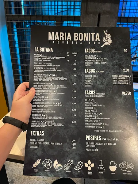 menu 1 of Taquería María Bonita Imperial