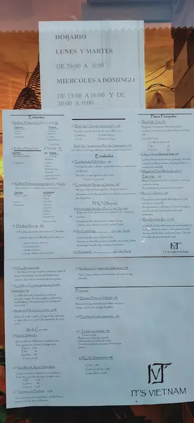 menu 0 of Restaurante It's Vietnam