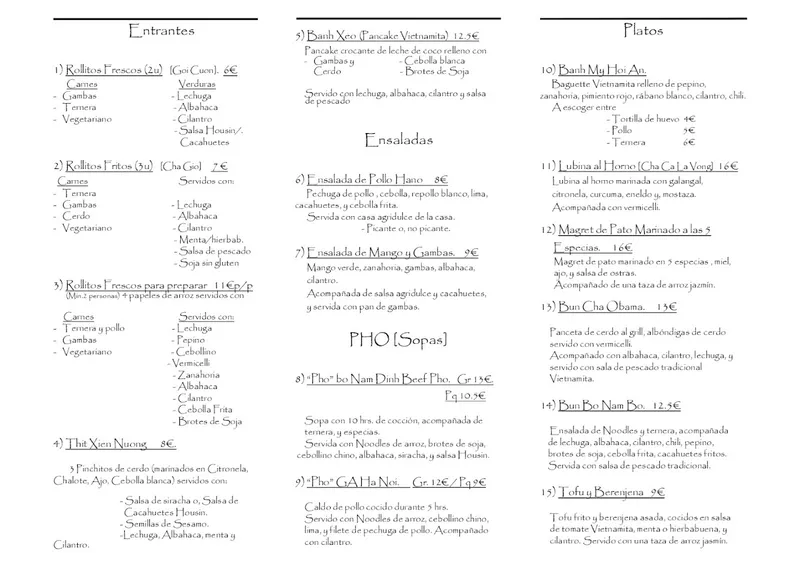 menu 1 of Restaurante It's Vietnam