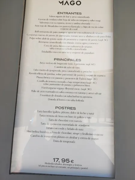 menu 0 of Tagomago Valencia