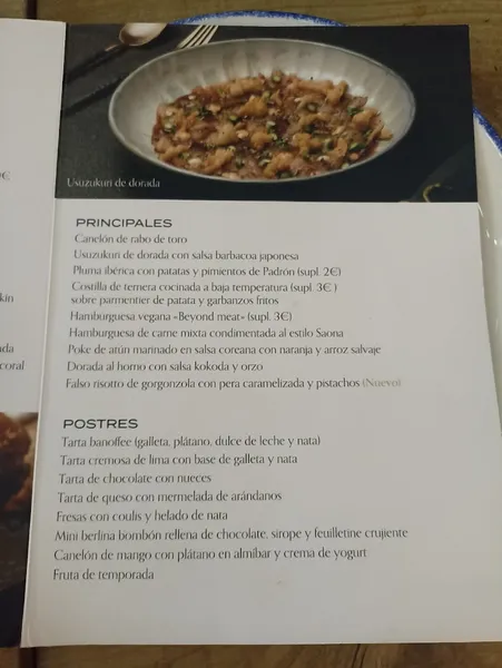 menu 1 of Tagomago Valencia