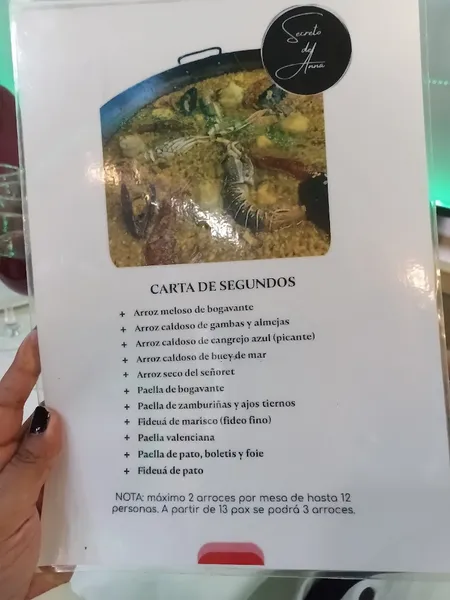 menu 1 of Restaurante Secreto de Anna