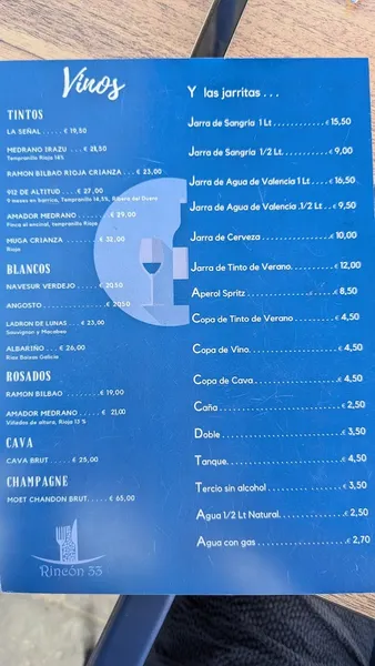menu 0 of Rincón 33
