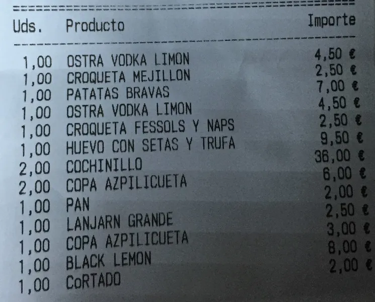menu 1 of Restaurante LIENZO VALÈNCIA
