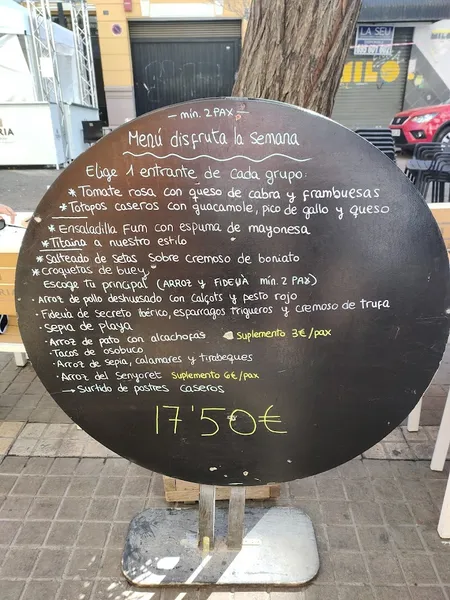 menu 2 of Restaurante Fum de LLum