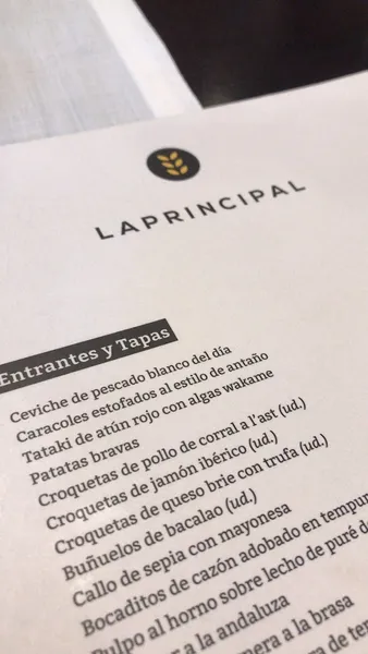 menu 2 of La Principal
