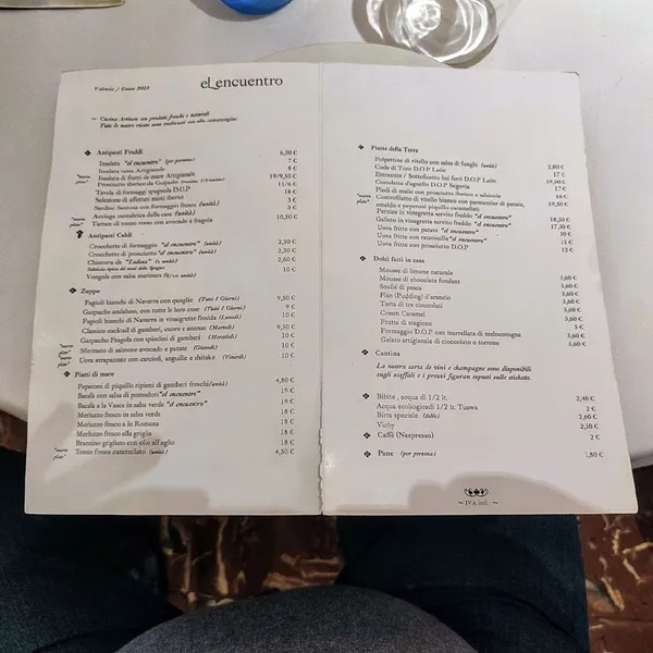 menu 2 of Restaurante El Encuentro