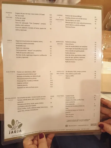 menu 0 of Restaurante Jauja