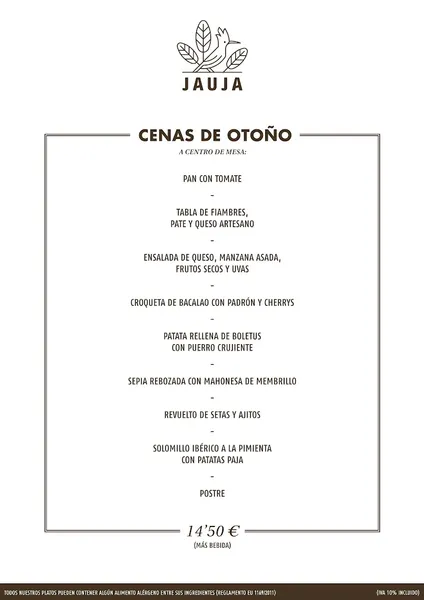 menu 1 of Restaurante Jauja