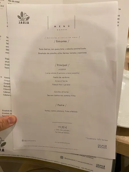 menu 2 of Restaurante Jauja
