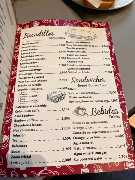 menu 0 of Cafetería Alfe