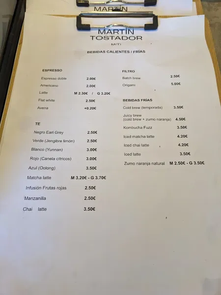menu 0 of Martín Tostador