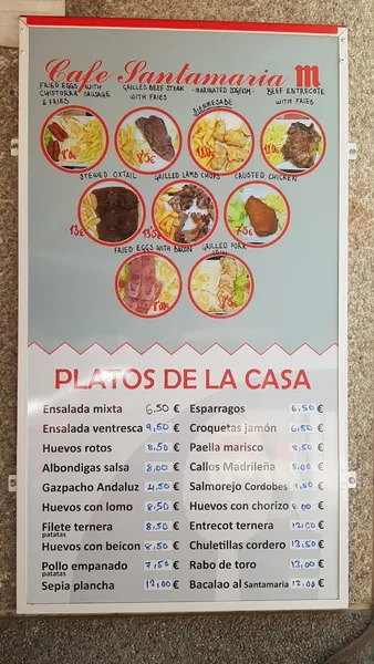 menu 0 of Cafetería Santa María