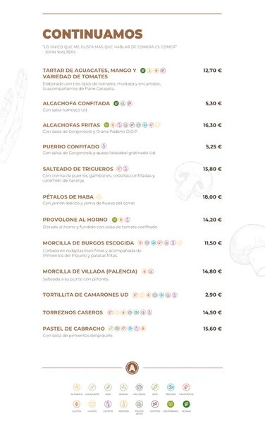 menu 1 of Alcaravea