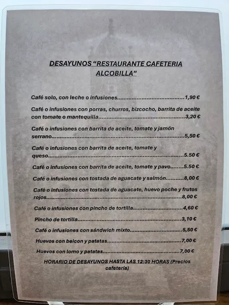 menu 1 of Restaurante Alcobilla