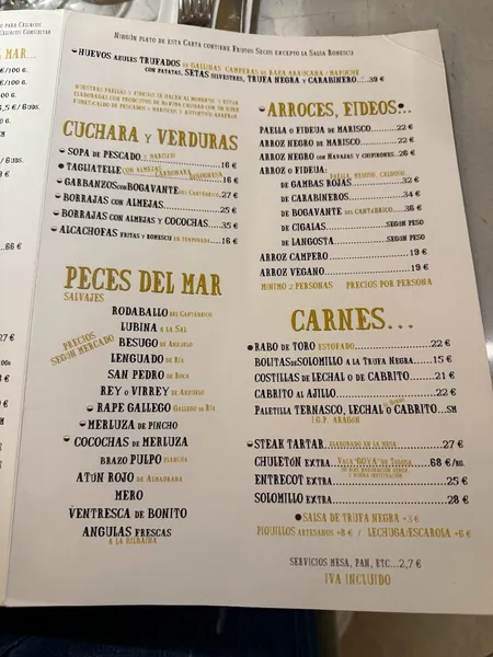 menu 2 of Los Cabezudos