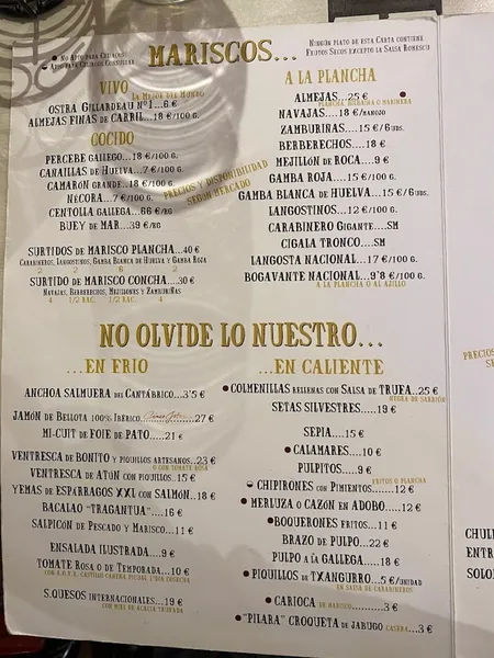 menu 2 of TRAGANTÚA Gran Taberna