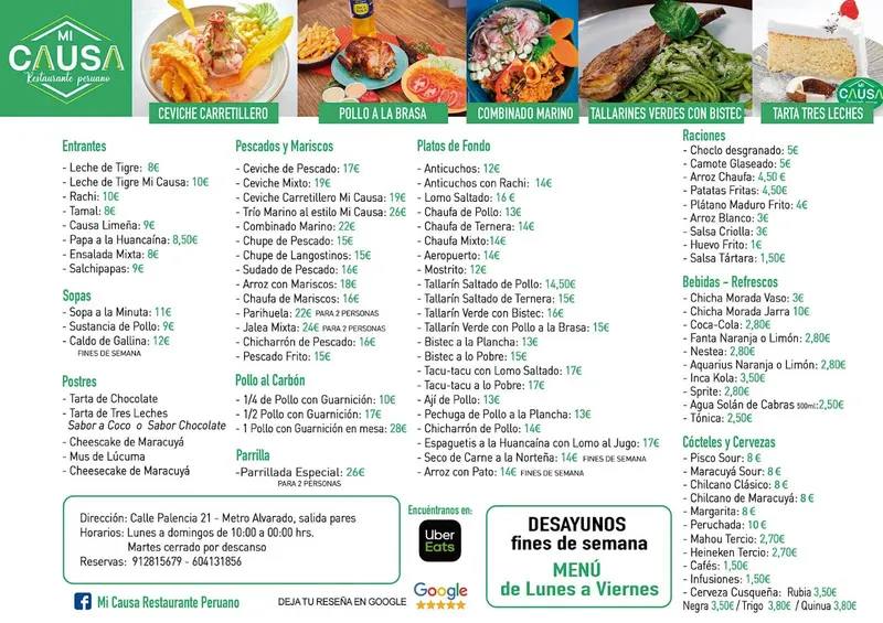 menu 0 of Mi causa