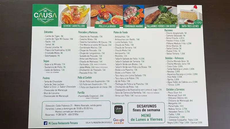 menu 1 of Mi causa