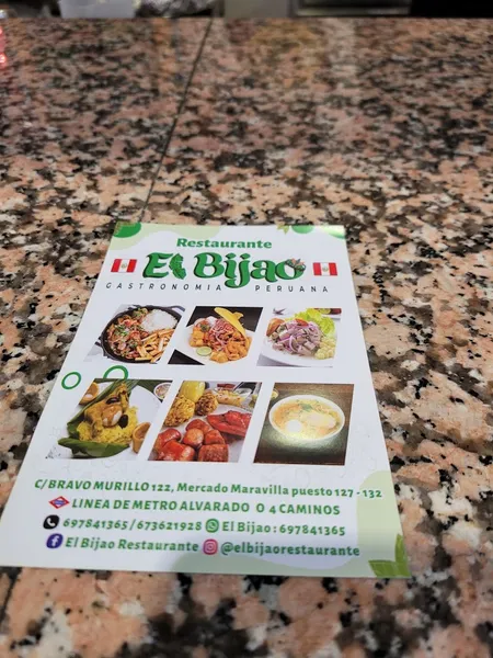 menu 1 of El Bijao