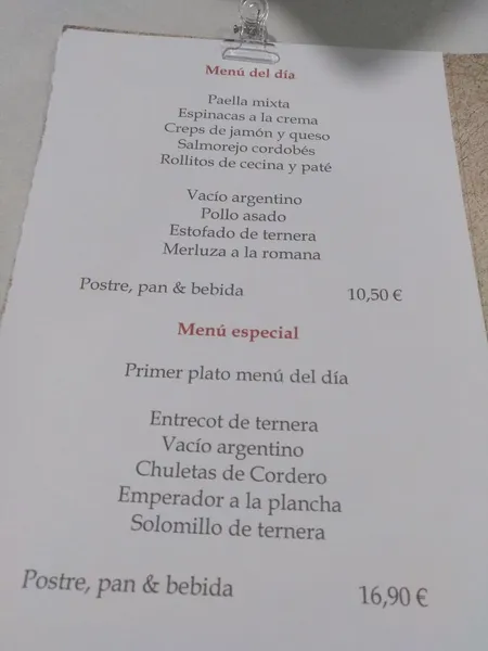 menu 2 of Eurobar Coppola
