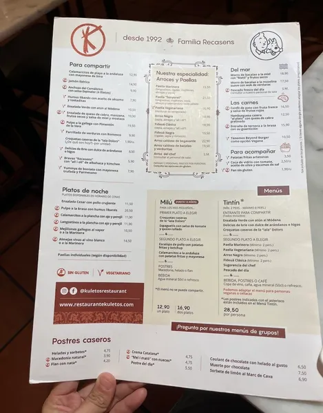 menu 1 of Kuletos