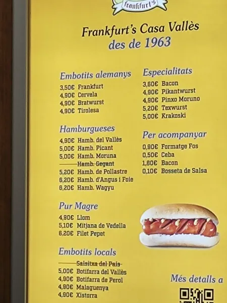 menu 0 of Frankfurt's Pedralbes