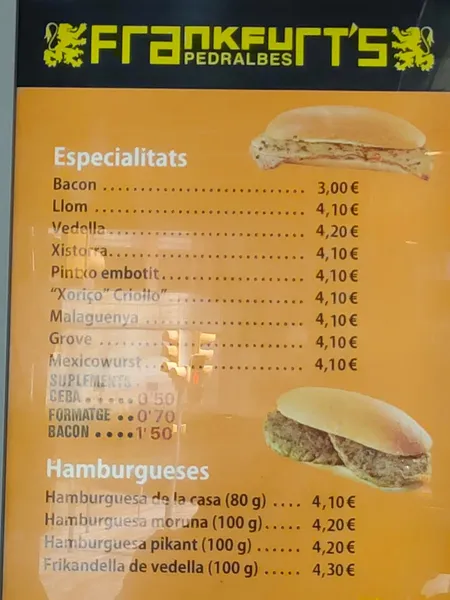menu 1 of Frankfurt's Pedralbes
