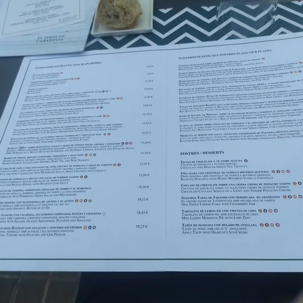 menu 1 of El Jardí de l´Abadessa