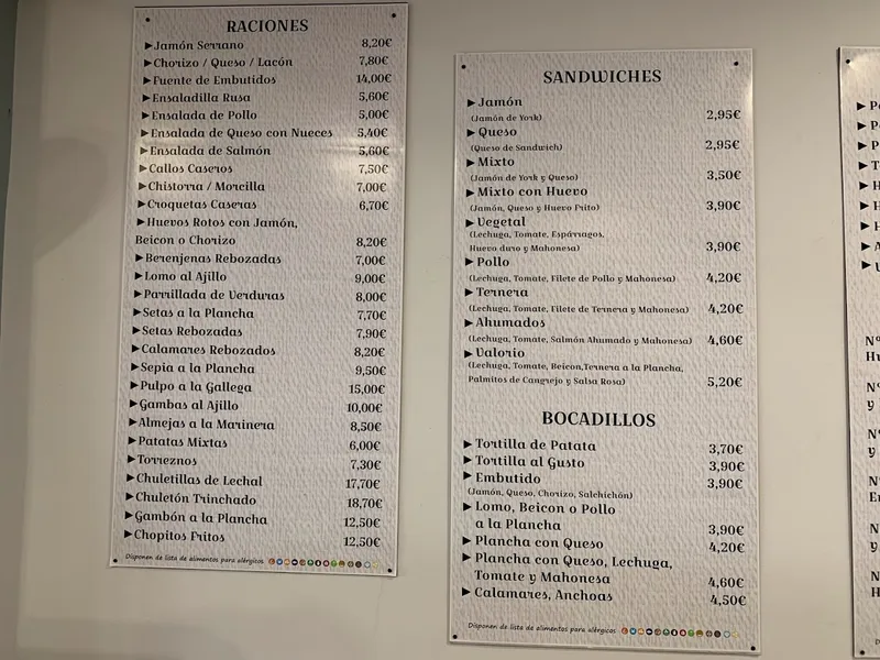 menu 2 of Cafetería Restaurante Valorio