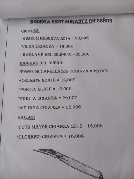 menu 1 of Restaurante Ruiseñor