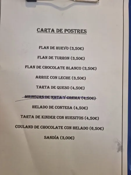 menu 2 of Restaurante Ruiseñor
