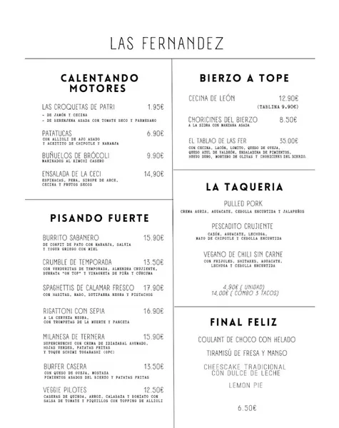 menu 0 of Las Fernández