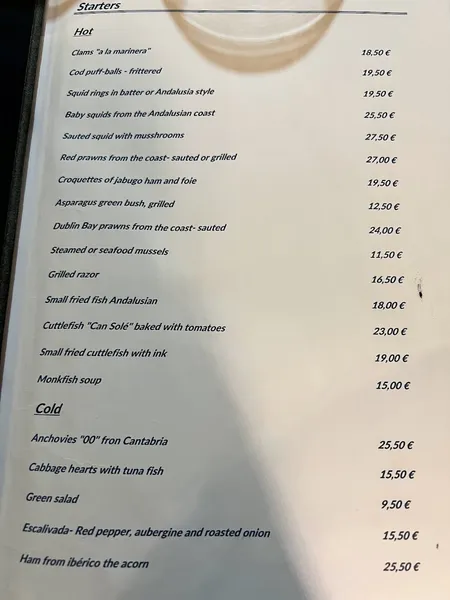 menu 0 of Can Solé