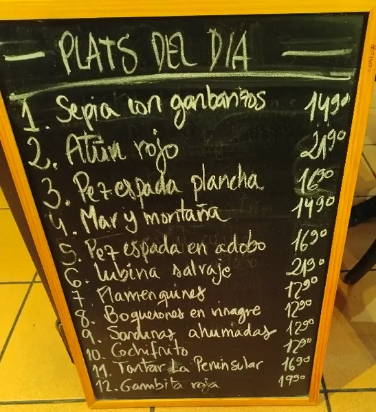 menu 1 of Bodega La Peninsular