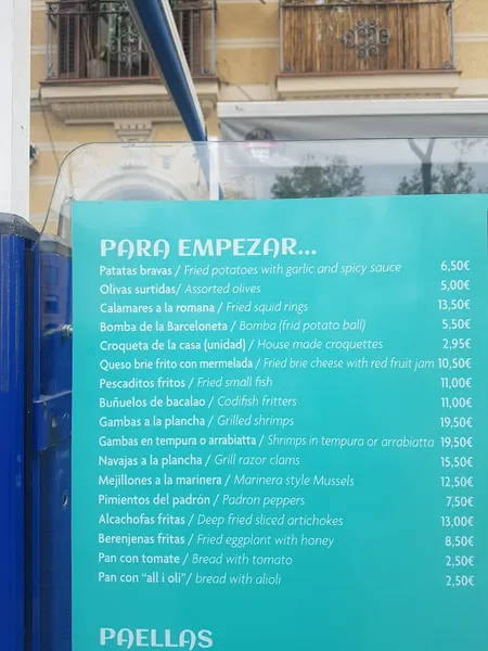 menu 0 of MESON BARCELONETA