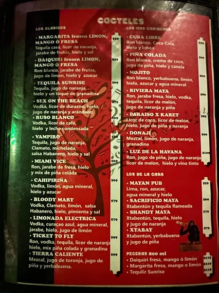 menu 2 of Mayan Pub