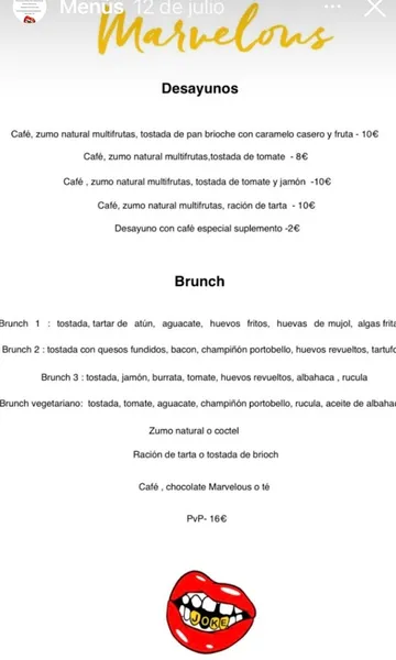 menu 1 of Marvelous Café