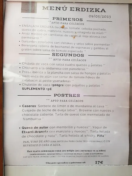 menu 1 of Erdizka Taberna