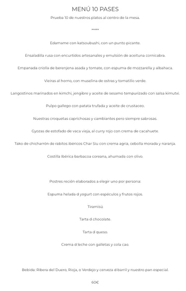 menu 0 of Restaurante Amordmadre
