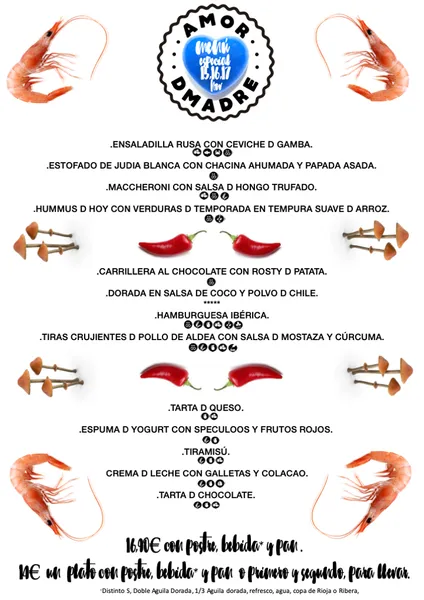 menu 1 of Restaurante Amordmadre