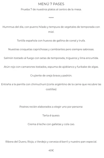 menu 2 of Restaurante Amordmadre