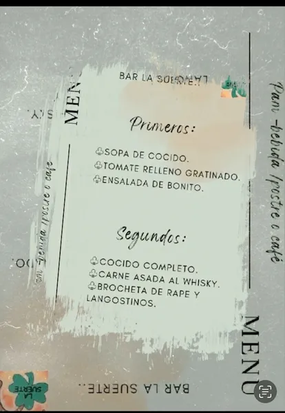 menu 1 of Bar La Suerte