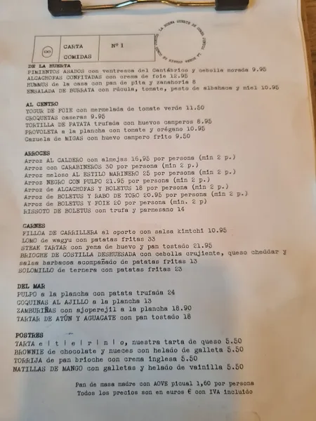 menu 0 of Eterno