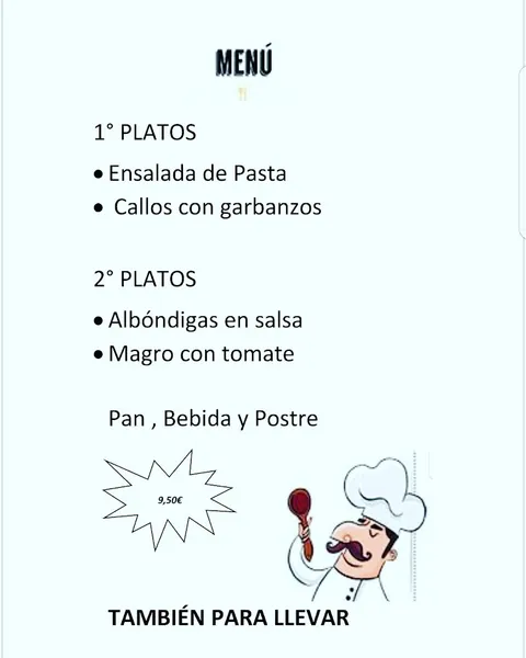 menu 1 of Bar Restaurante Sevilla